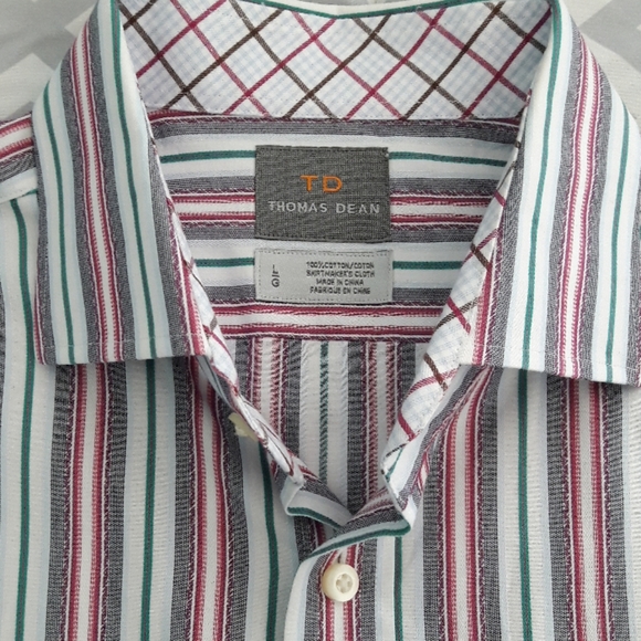 Thomas Dean Button Front Long Sleeve Shirt - Picture 6 of 6